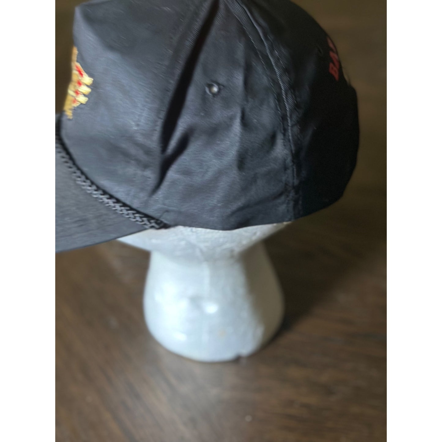 Bay Cycle Goldwing Snapback Hat rope detail Cotton one size Black gold