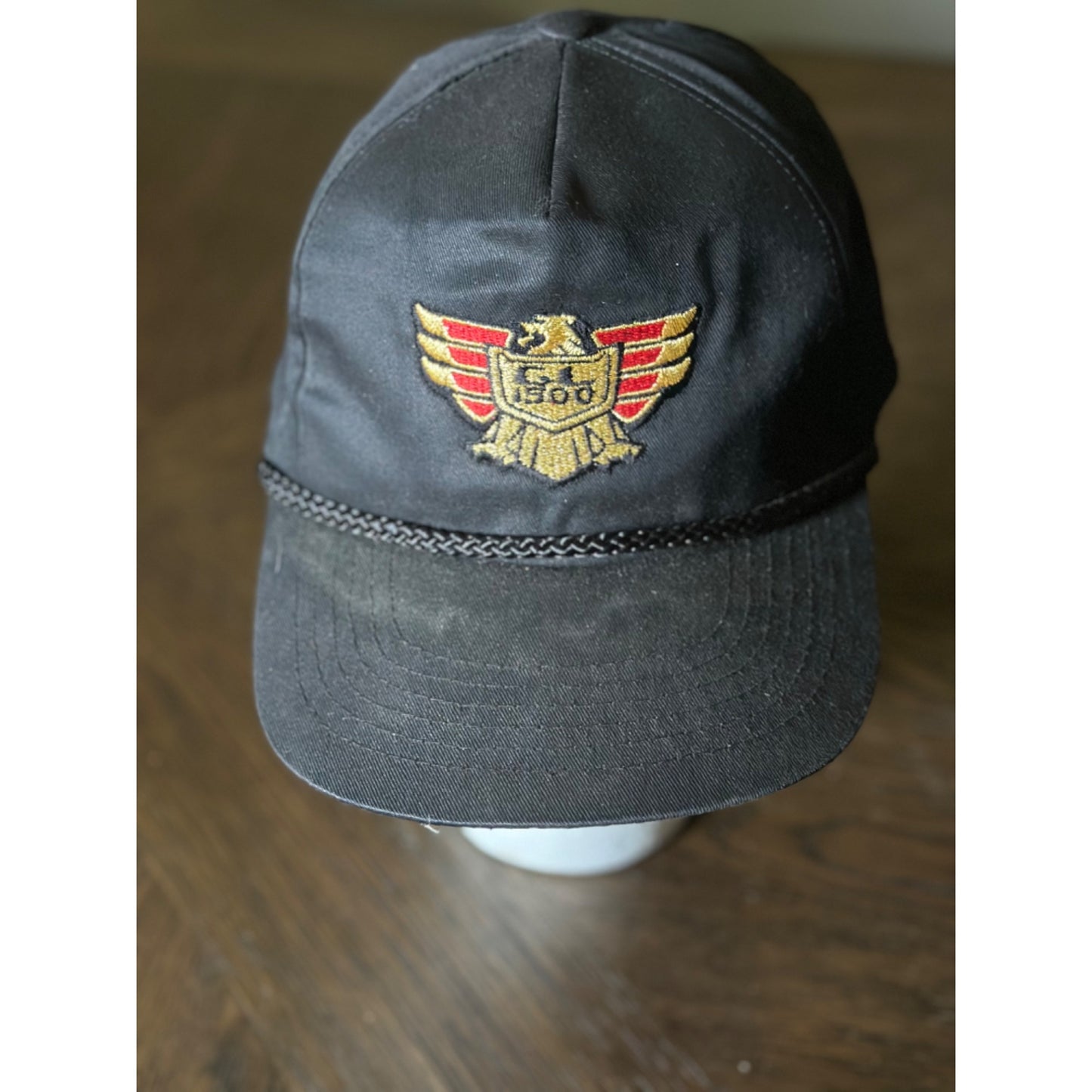 Bay Cycle Goldwing Snapback Hat rope detail Cotton one size Black gold