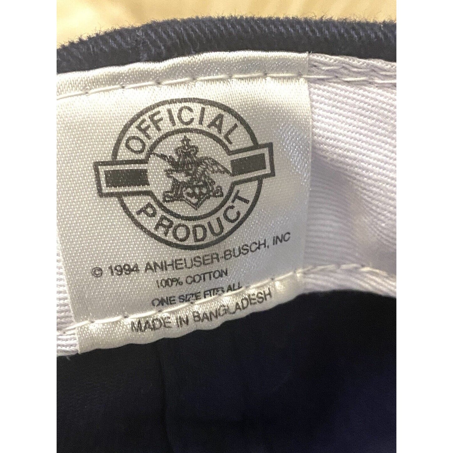 90’s Budweiser Racing Hat Cap Snap Back  Red White Blue Beer Bud Mens