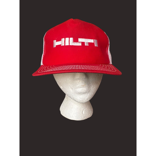 Vintage Hilti Red & White Trucker Mesh Snapback Hat