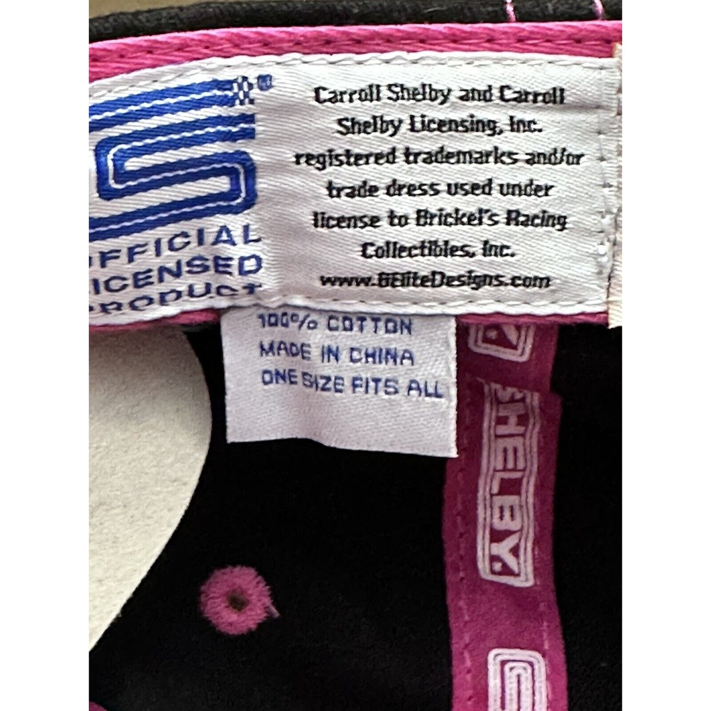 Shelby Mustang Hat Cap w/ Gray Embroidered Snake Cobra Logo black pink