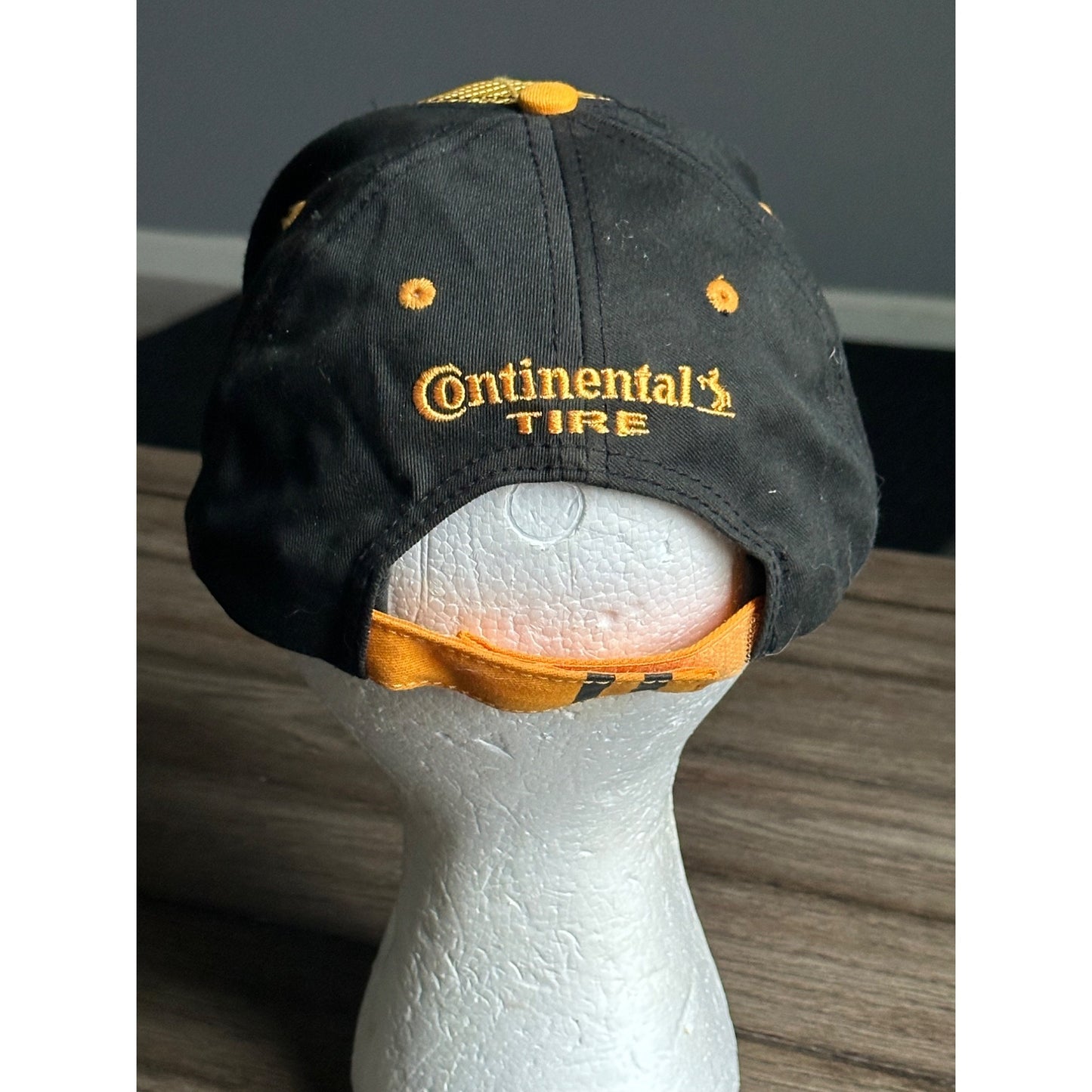 Continental Tire Yellow & Black Mesh Trucker Hat Horse logo Adjustable Cap