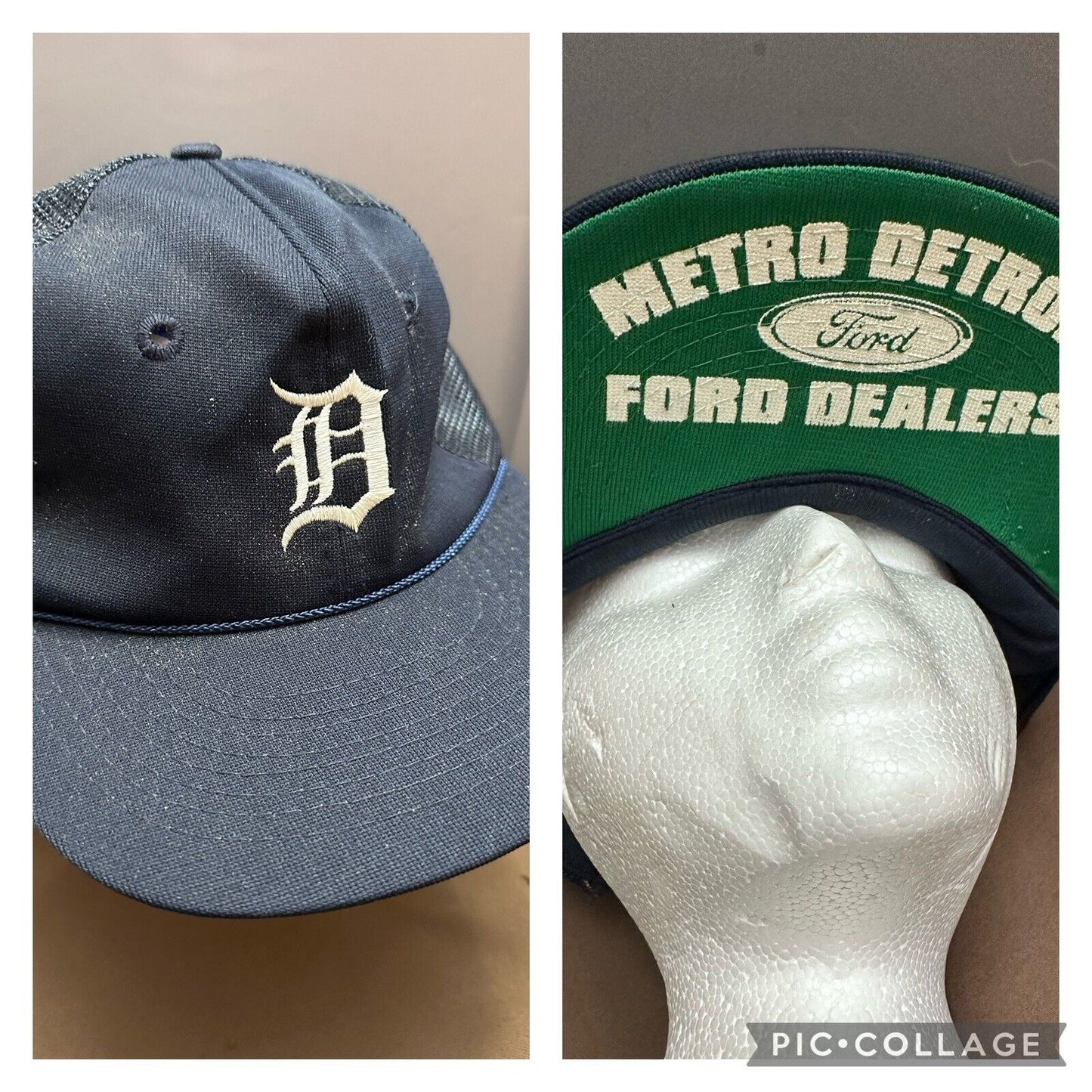 Metro Detroit Ford Dealers Snapback Hat Navy & Green Twins S Mesh Back