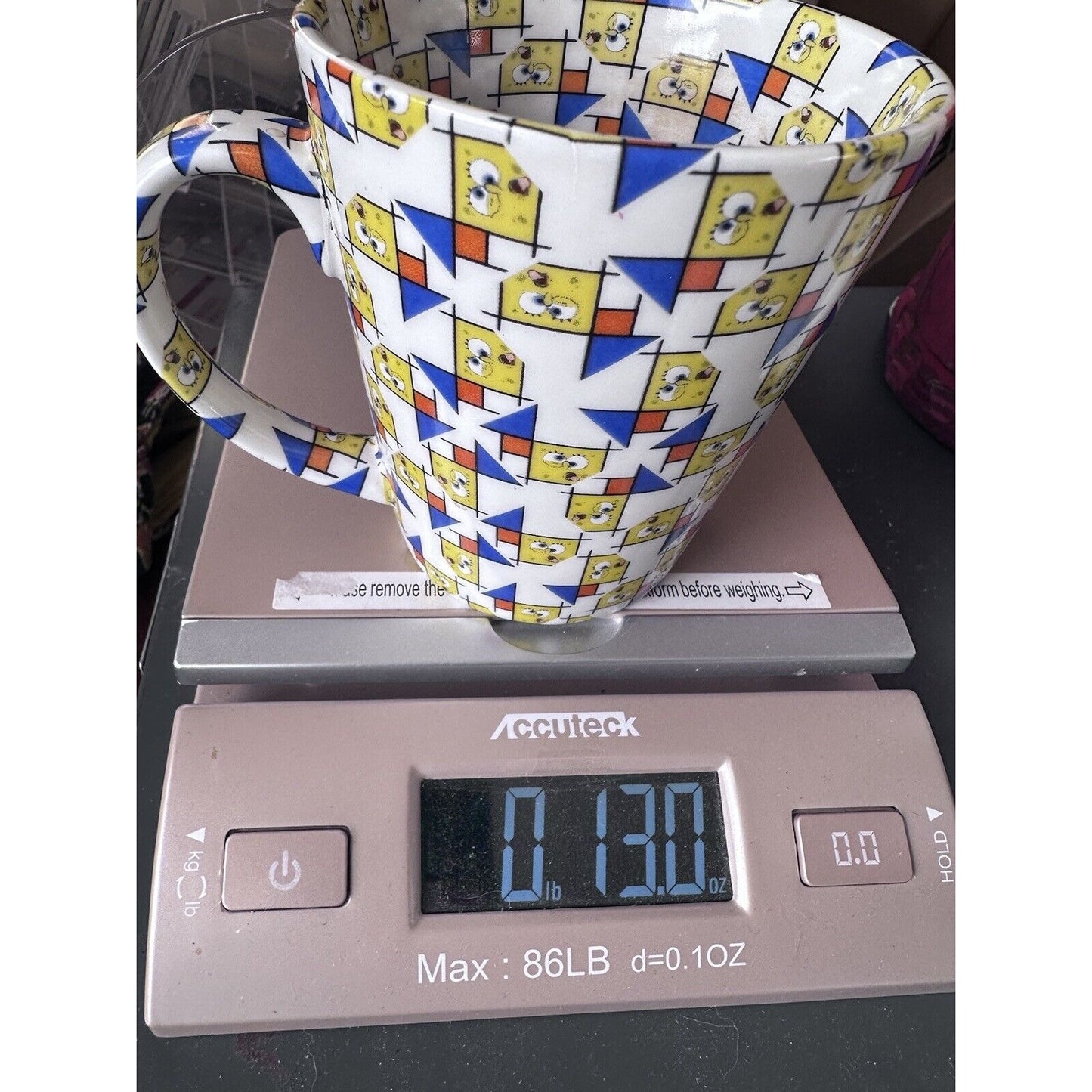 SPONGEBOB SQUAREPANTS 2008 UNIVERSAL STUDIOS COFFEE MUG CUP TEA