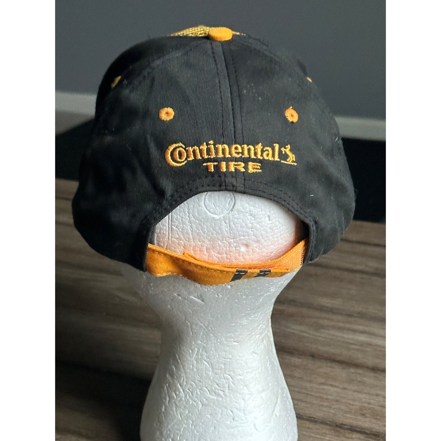 Continental Tire Yellow & Black Mesh Trucker Hat Horse logo Adjustable Cap