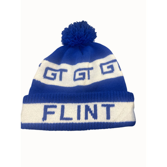 Blue & White GT Flint Port Huron" Knit Pom Beanie Grand Trunk