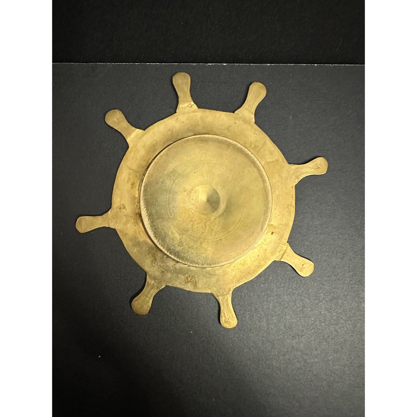 Brass Cape Cod Massachusetts Ship Wheel Ashtray Nautical Decor Maritime 7"