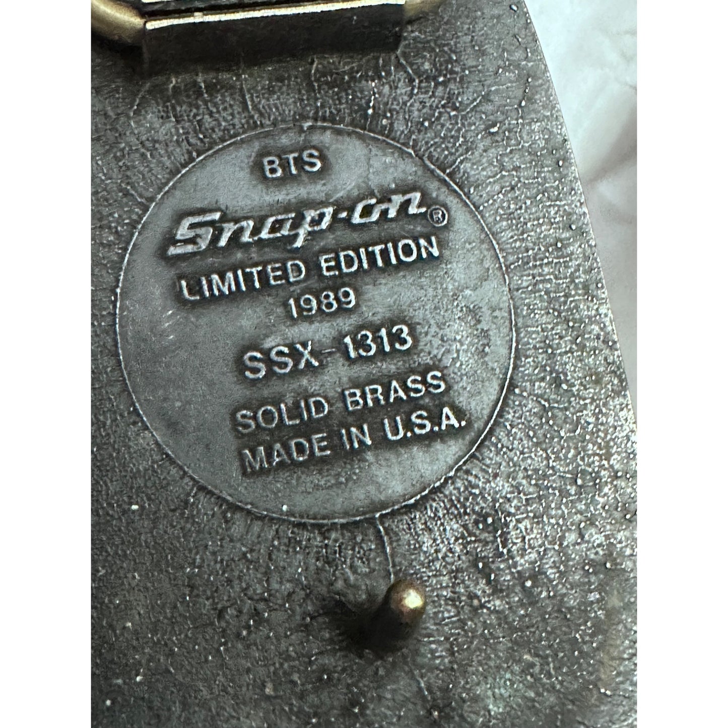 Snap-On Drivin Proud 1989 Limited Edition Solid Brass Belt Buckle