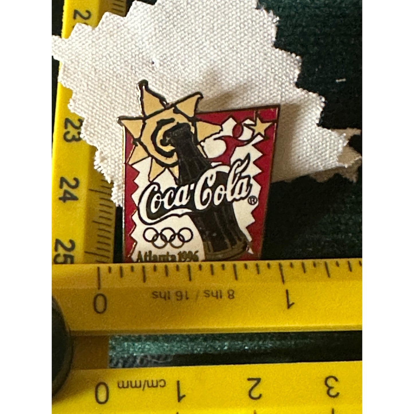 Coca-Cola Atlanta 1996 Olympic Games Coke bottle& Sun Commemorative Pin
