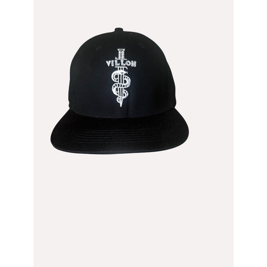 Villon cognac Black Snapback Cap With Embroidered Logo