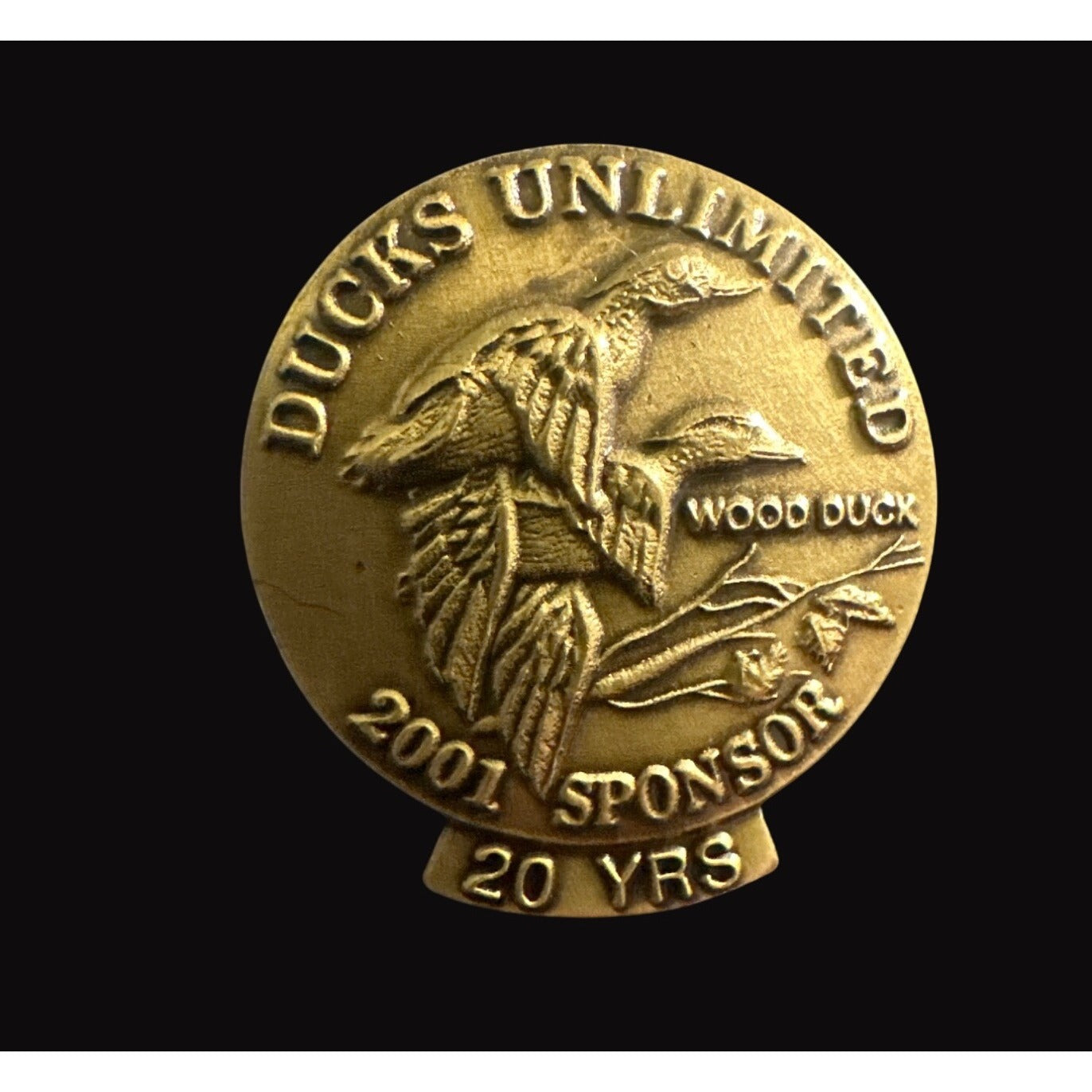 Ducks Unlimited 2001 Sponsor 20 Yrs Wood Duck Bronze Pin