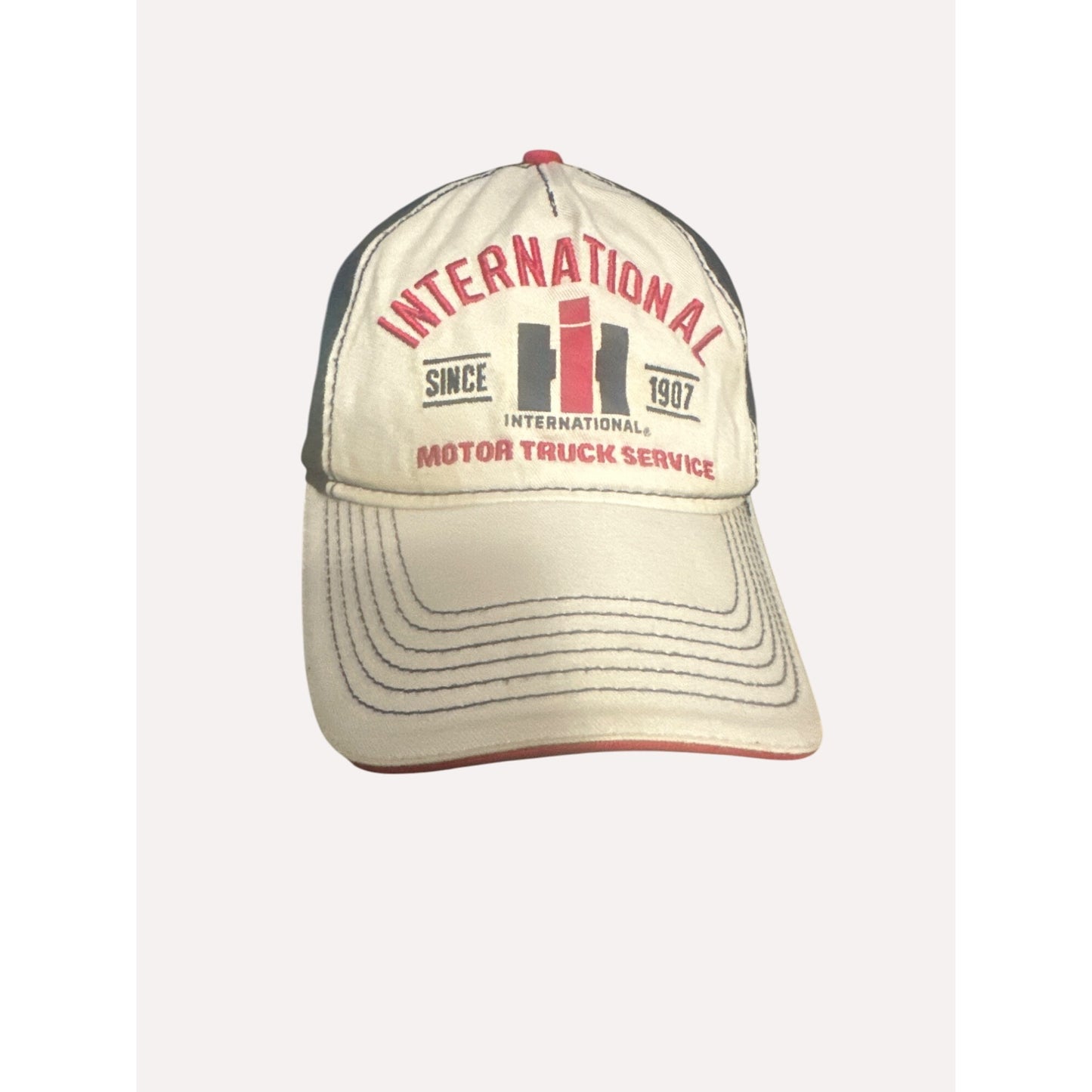 International Motor Truck Service Hat  Snapback 715 Headwear Black & Beige