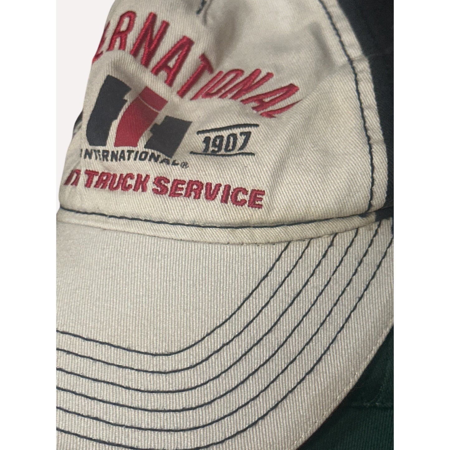 International Motor Truck Service Hat  Snapback 715 Headwear Black & Beige