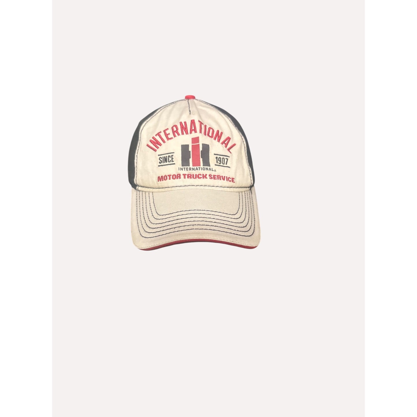 International Motor Truck Service Hat  Snapback 715 Headwear Black & Beige