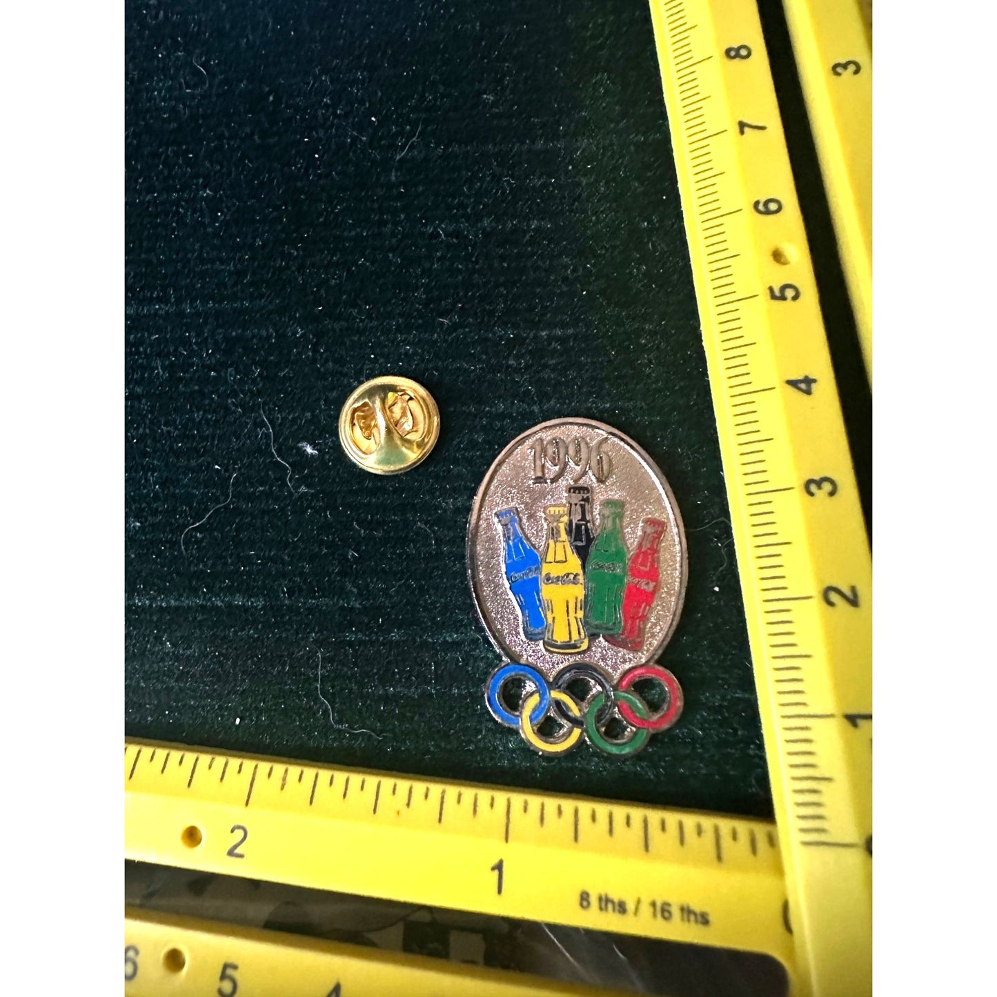 Coca-Cola Olympic Games 1996 Commemorative Pin with Colored Bottles