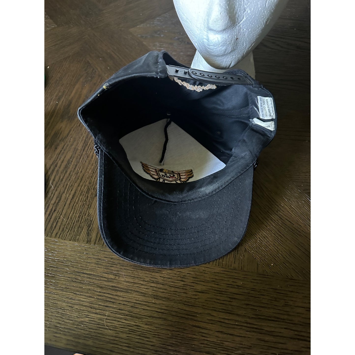 Bay Cycle Goldwing Snapback Hat rope detail Cotton one size Black gold