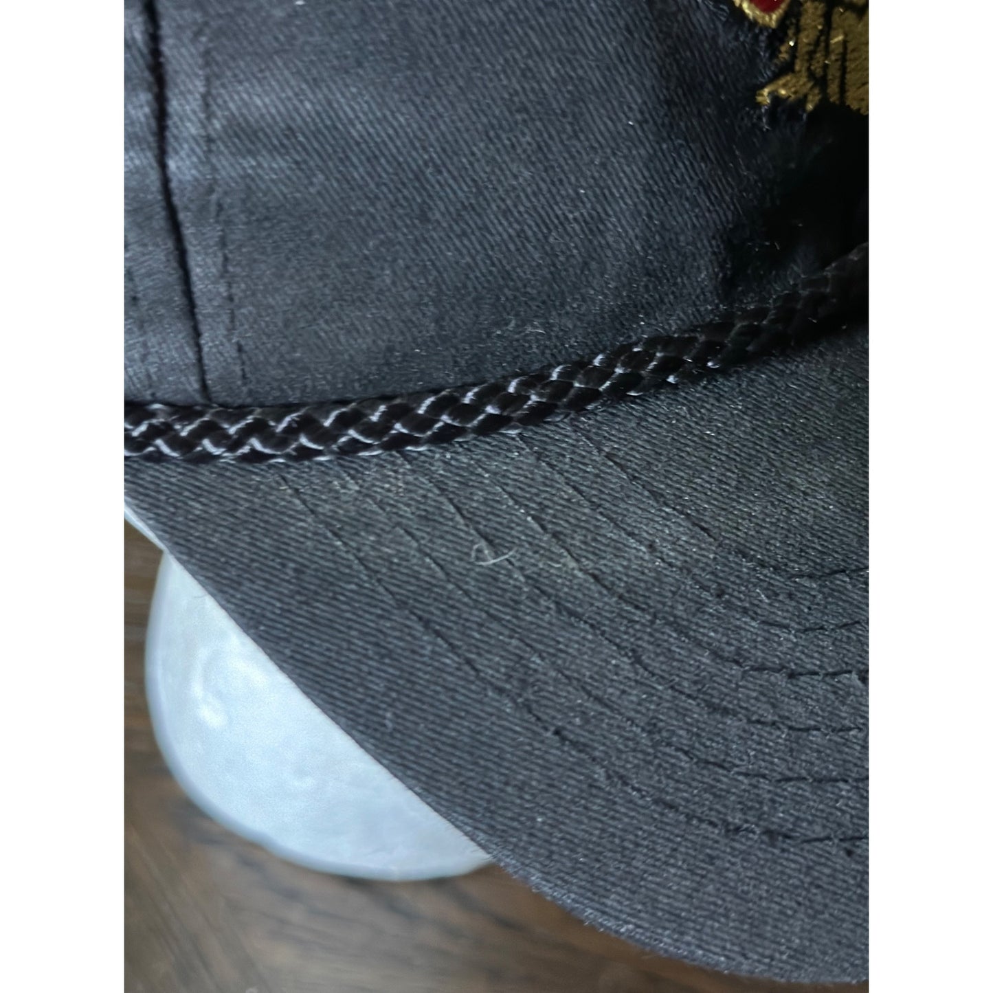 Bay Cycle Goldwing Snapback Hat rope detail Cotton one size Black gold