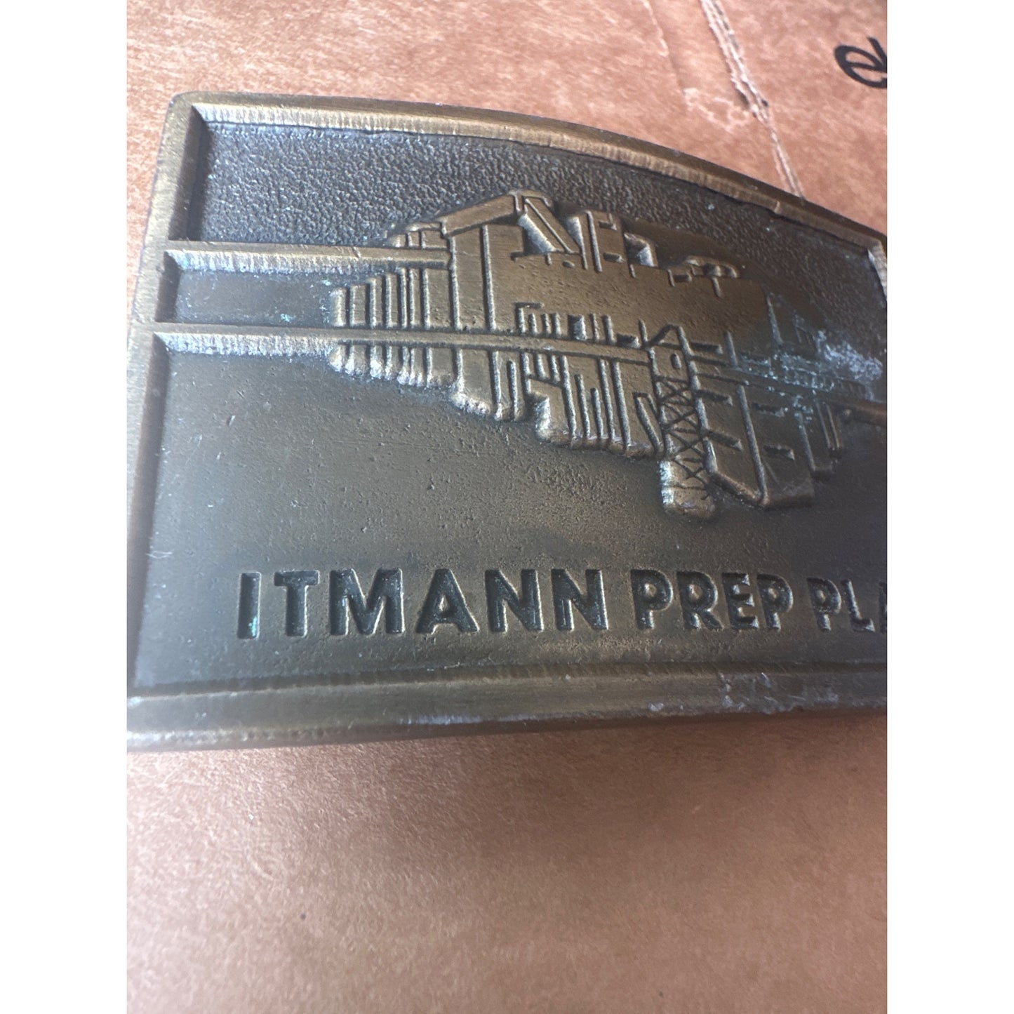 Itmann Prep Plant Belt Buckle By Adams Distributing Co. Pineville W. Va. 24874