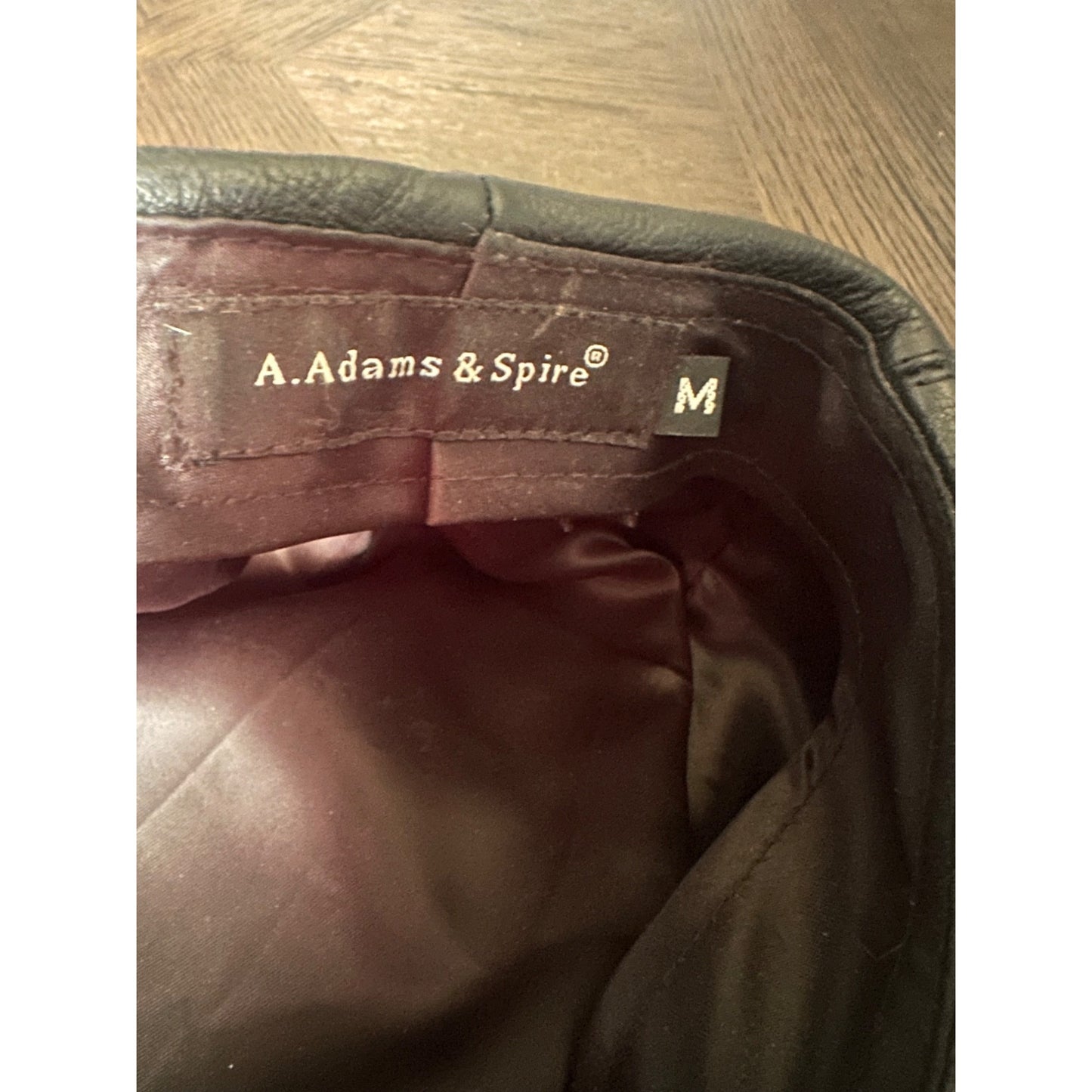 Genuine Leather Newsboy Cap By A. Adams & Spire size Medium Black