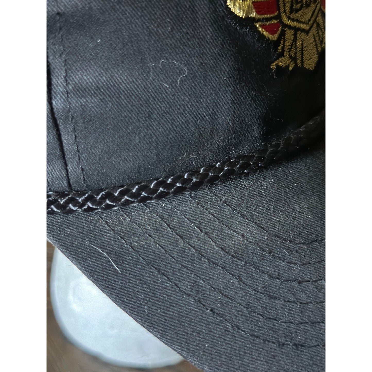 Bay Cycle Goldwing Snapback Hat rope detail Cotton one size Black gold
