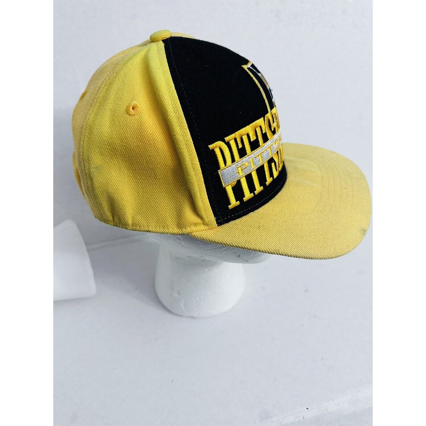 Pittsburgh Spellout Block Style SnapBack Hat Yellow Black