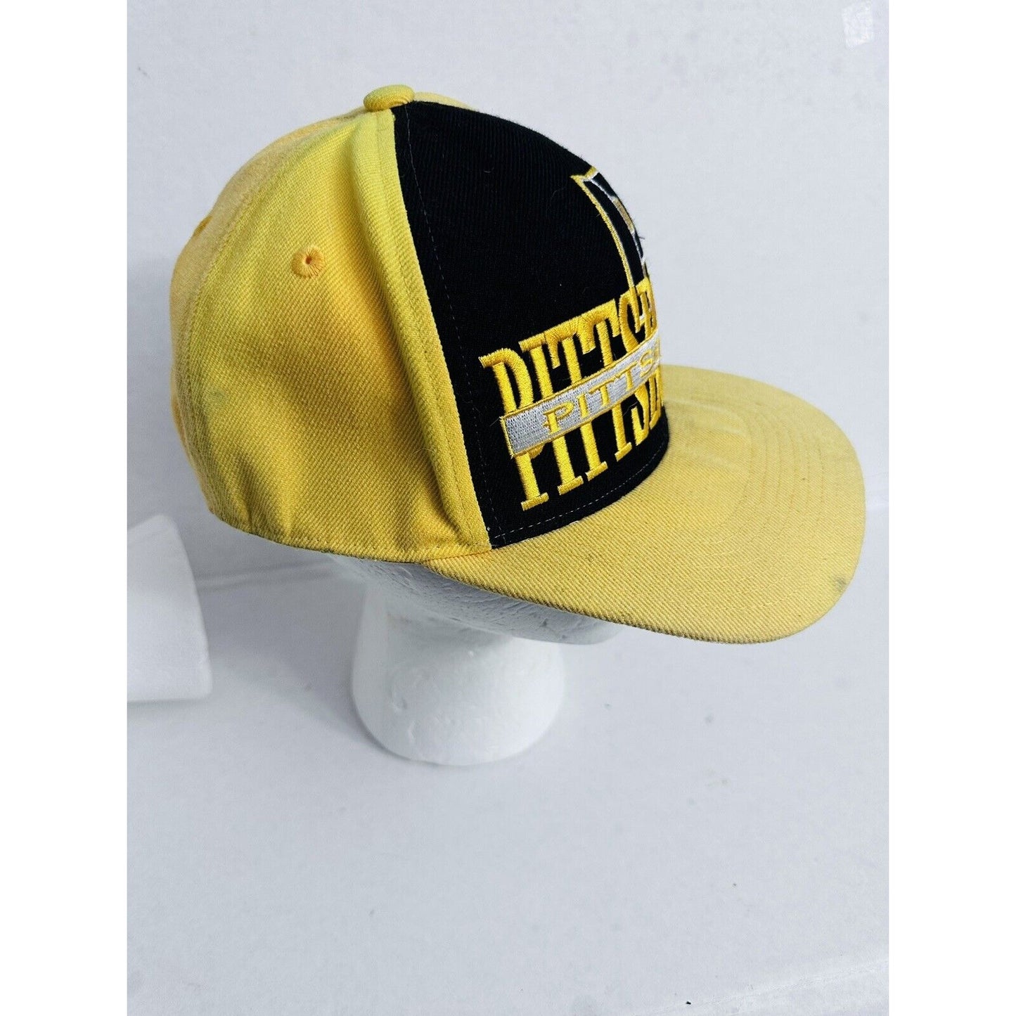Pittsburgh Spellout Block Style SnapBack Hat Yellow Black
