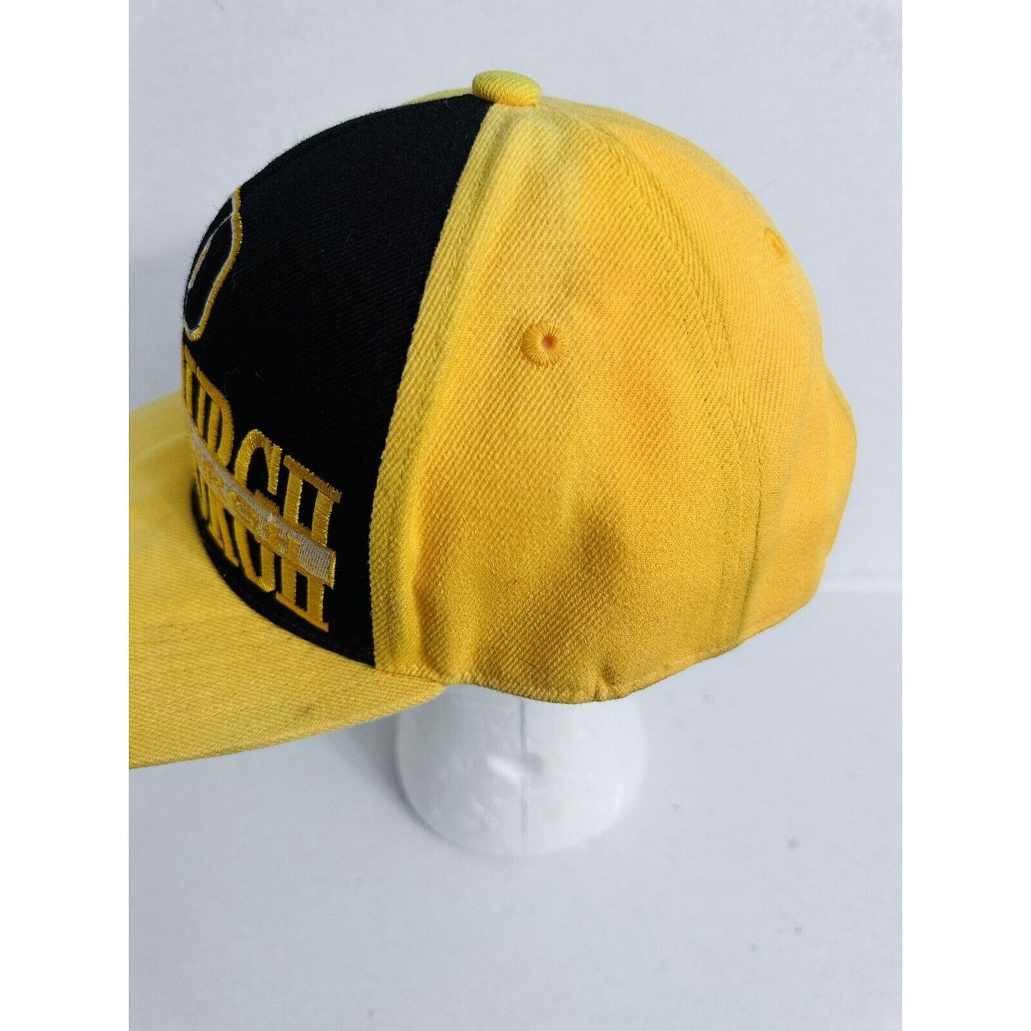 Pittsburgh Spellout Block Style SnapBack Hat Yellow Black