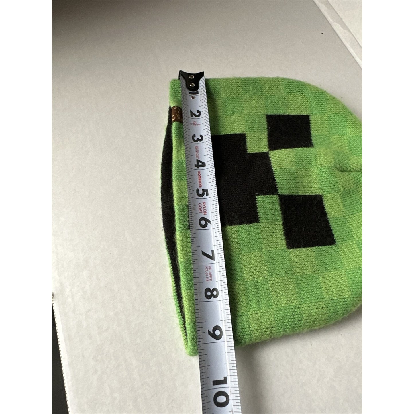 Minecraft Creeper Face Green Beanie Skull Cap Adults One Size