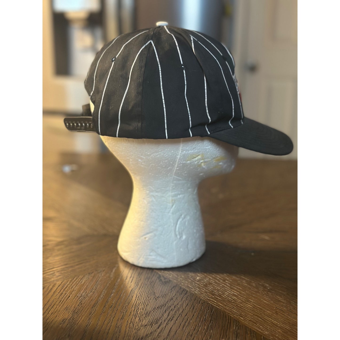 Dale Earnhardt Top Gun Snapback Hat Black White pinstripes NASCAR Racing Cap Nissin