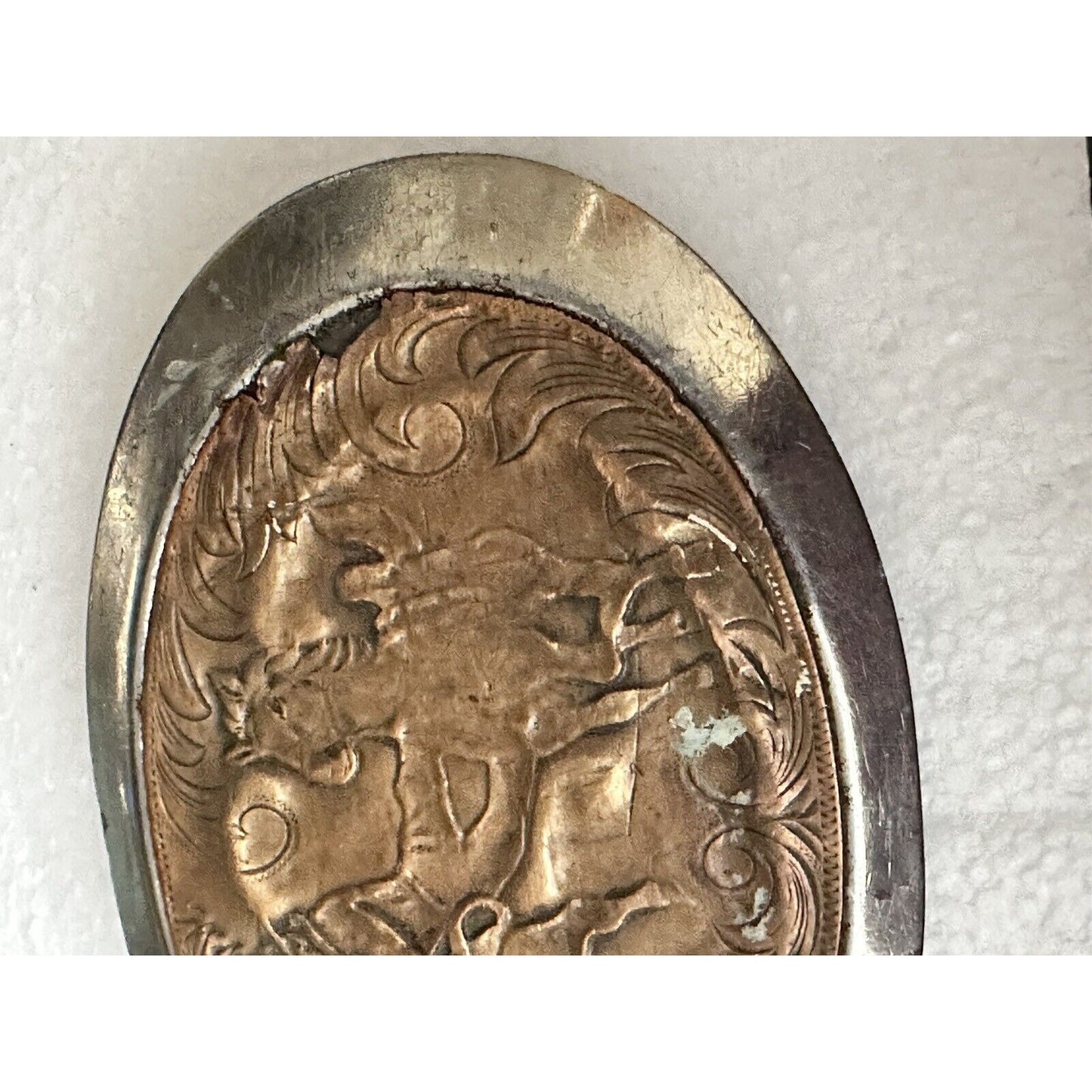 Calf Roper Belt Buckle Vintage Cowboy Western Rodeo Horse Bull Distressed