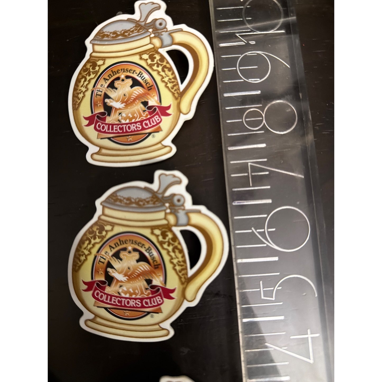 Anheuser-Busch Collectors Club Gold-Tone Mug Buttons lot of 4