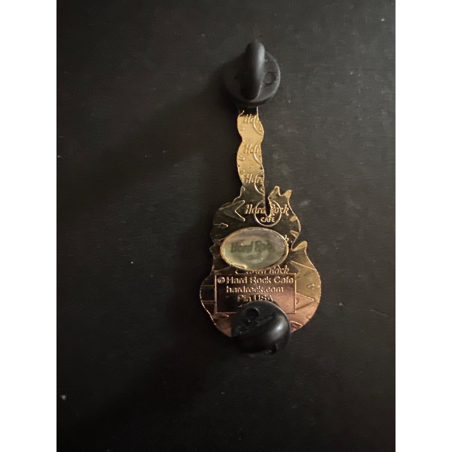 Hard Rock Cafe All Access Guitar Pin Red & Yellow Flames Collectible