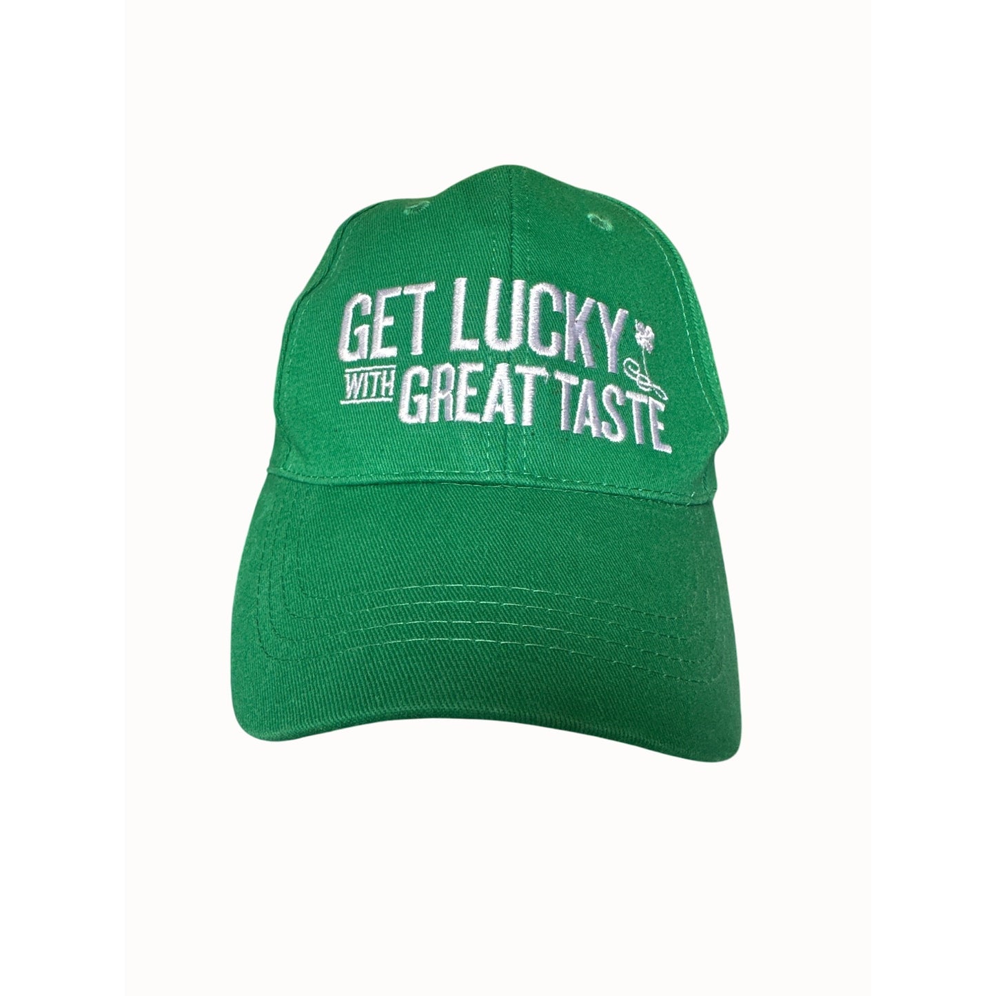Green Miller Lite Logo Baseball Cap "Get Lucky With Great Taste" Embroidery