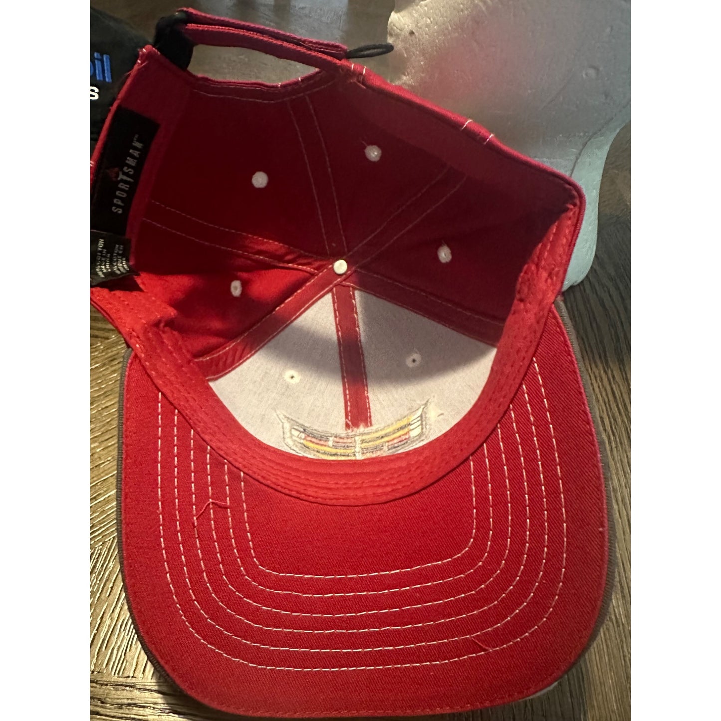 Cadillac Logo Red & Gray Adjustable Baseball Cap