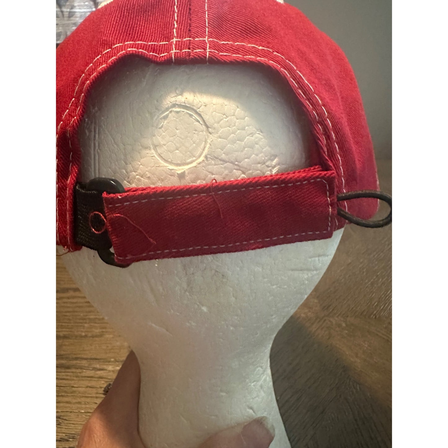 Cadillac Logo Red & Gray Adjustable Baseball Cap