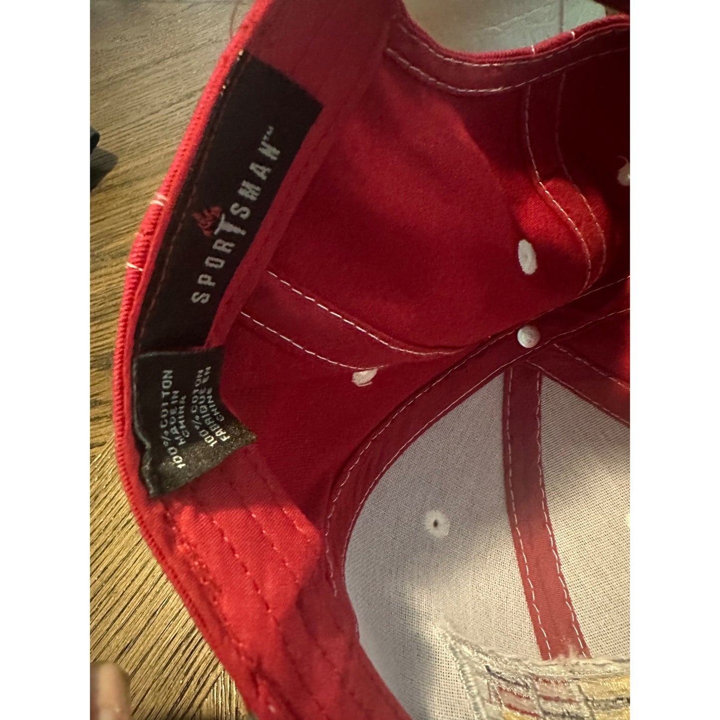 Cadillac Logo Red & Gray Adjustable Baseball Cap