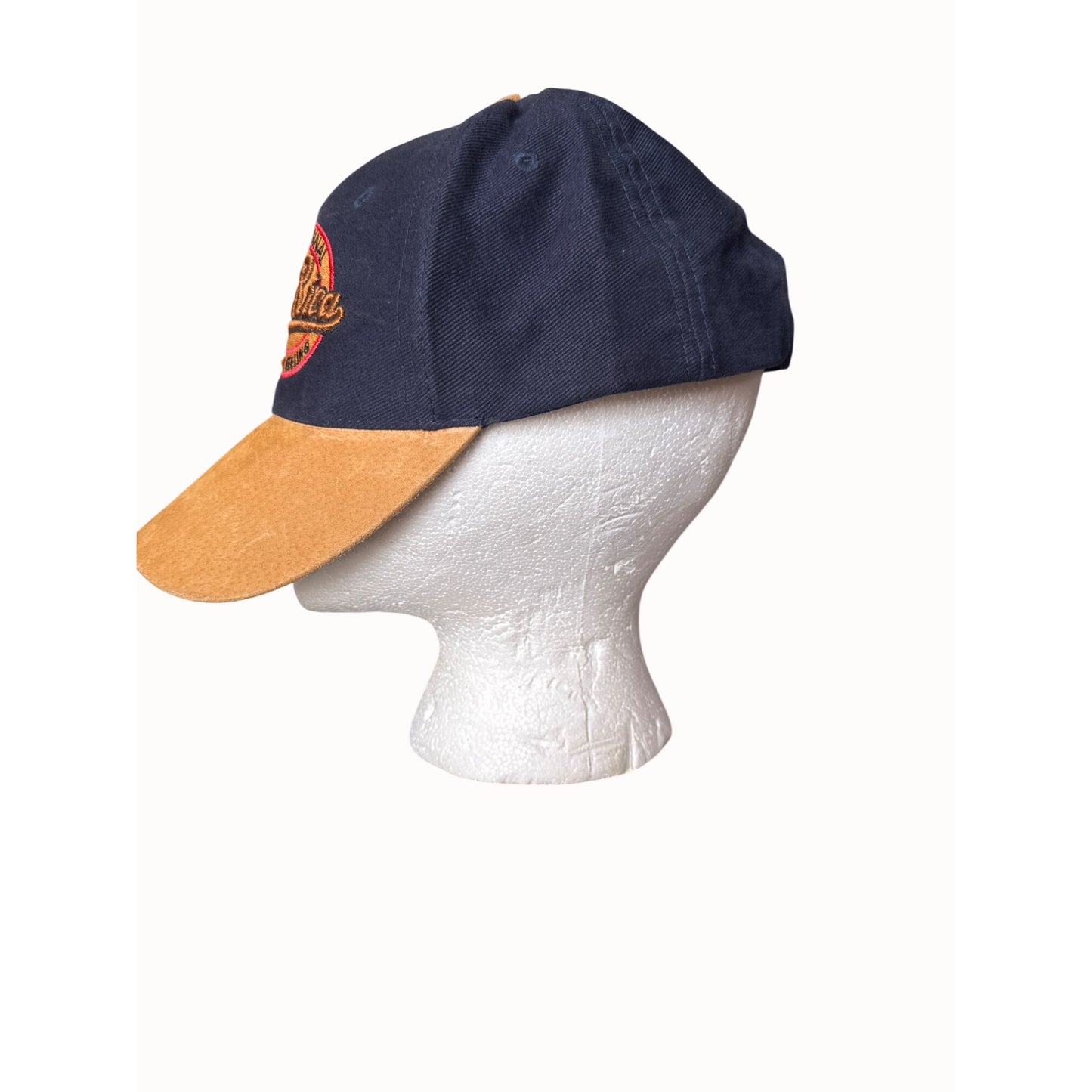 Costa Rica Best Original Pura Vida Embroidered Baseball Cap Navy Tan suede Adj