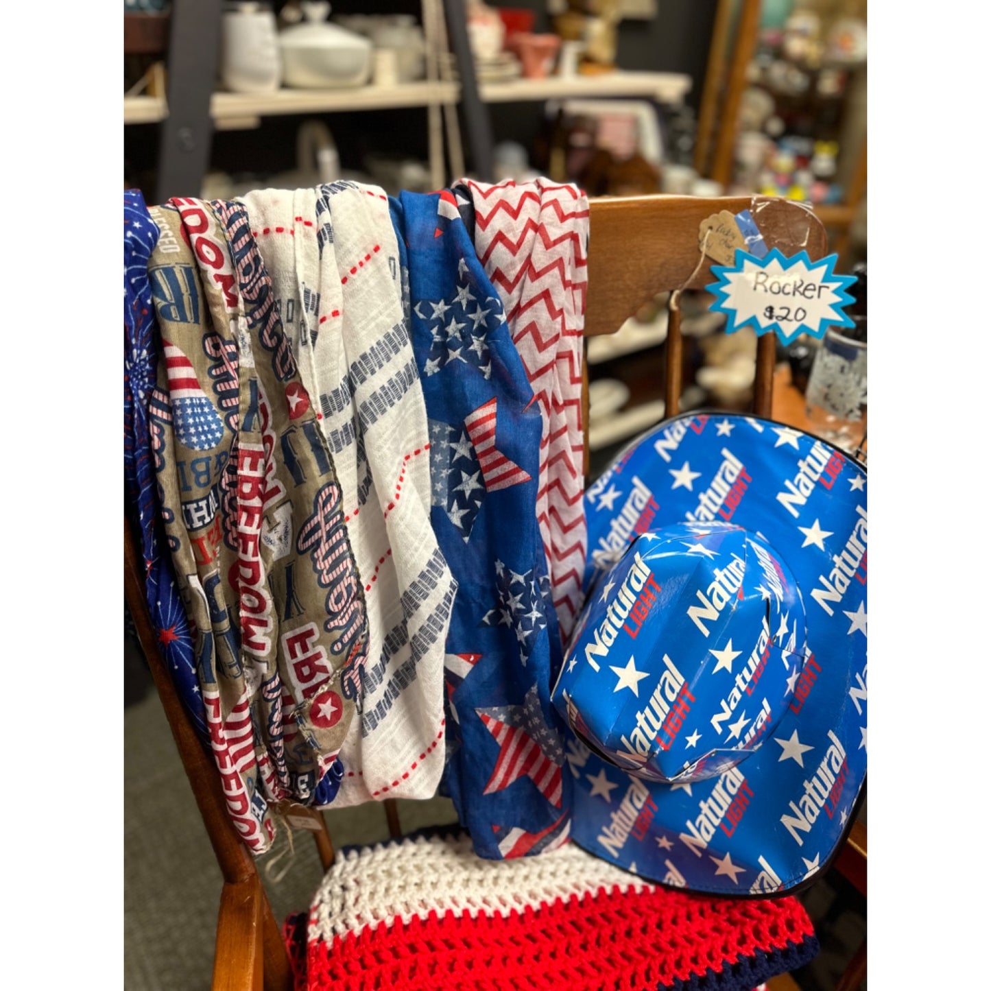 Patriotic USA Themed Scarf & Hat Set