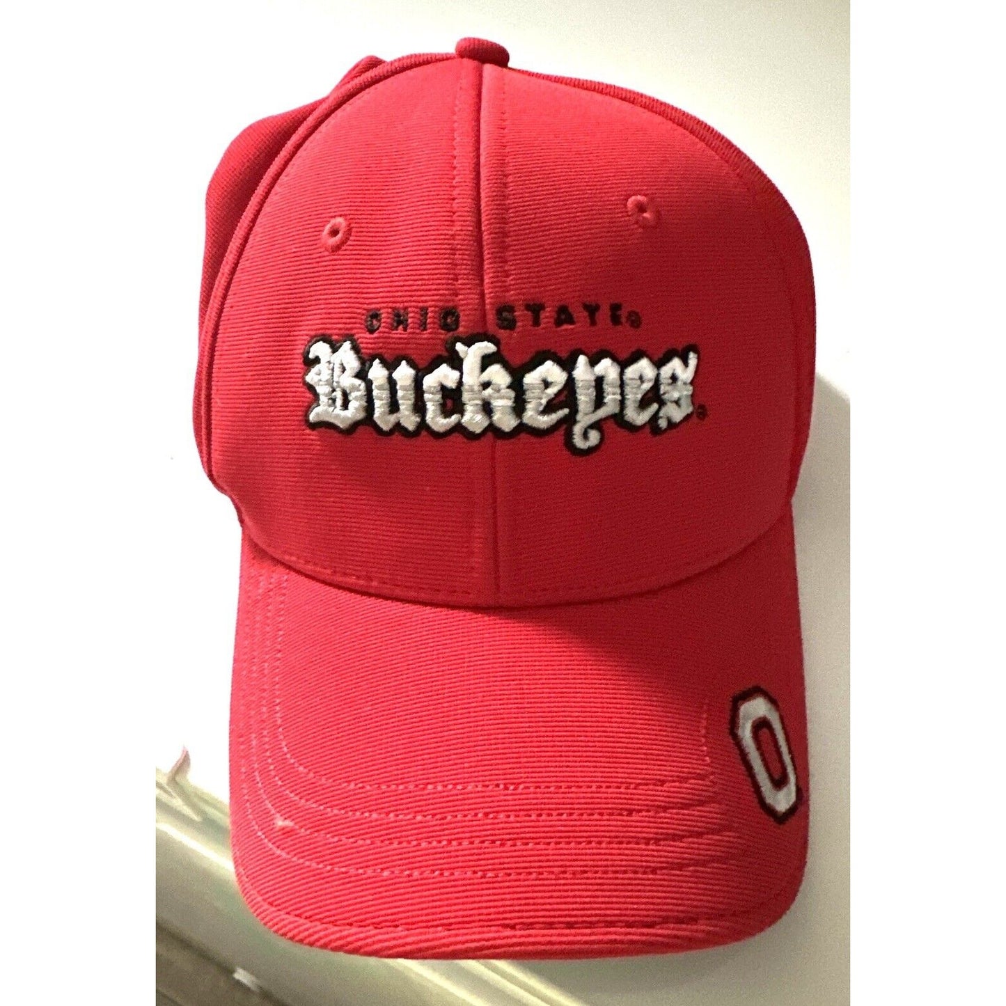 Ohio State University Buckeyes Hat Adjustable Script Spelled Out RED Football