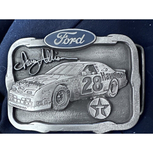 Davey Allison NASCAR Thunderbird Car Racing Ford Motorsports Vintage Belt Buckle