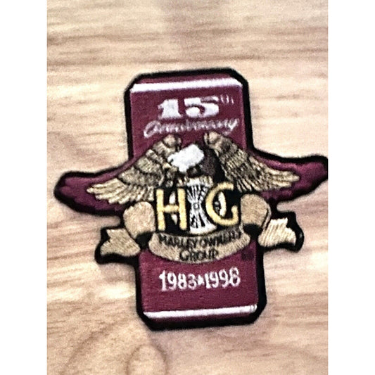 Harley-Davidson Motorcycle Patch HARLEY OWNERS GROUP 15th ANNIVERSARY 1983-1988