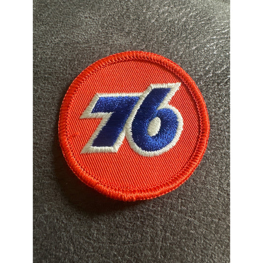 Union 76 Gasoline Patch Red Blue Round Embroidered