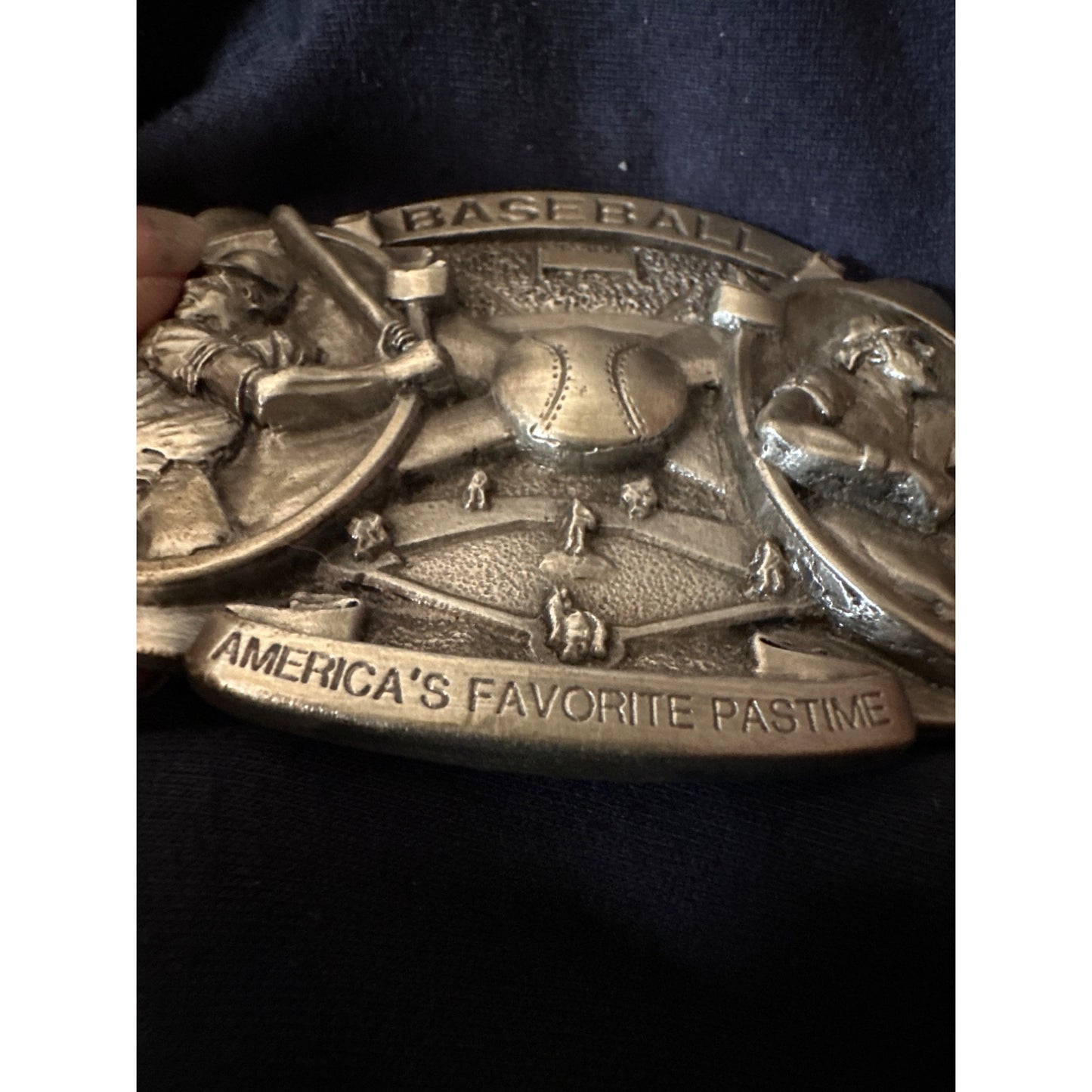 Bergamot Brass Works Baseball Belt Buckle - Americas Favorite Pastime Theme