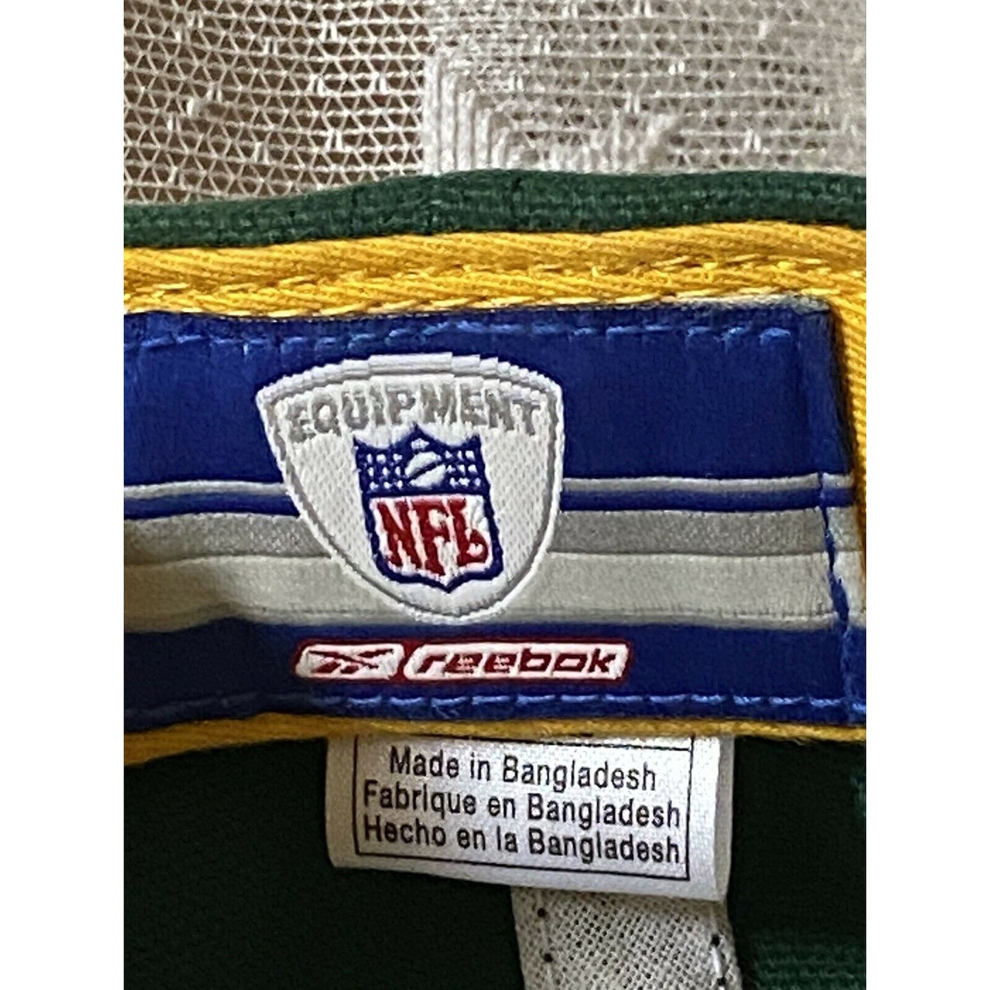 Green Bay Packers Reebok NFL Equipment Hat Cap Hook Loop Adjustable Size