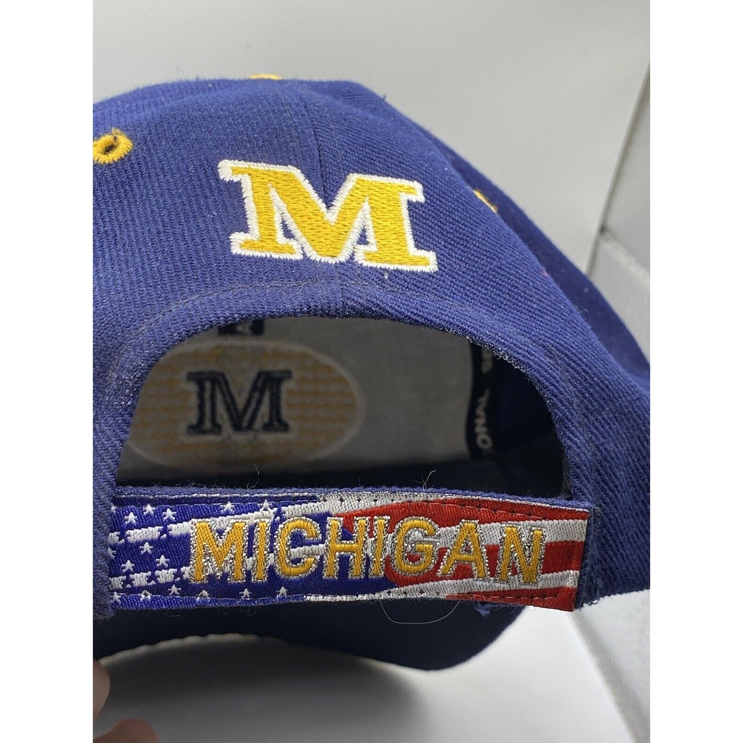 Michigan  Embroidered Blue  Maize Seasonal Headwear Adjustable Cap / Hat