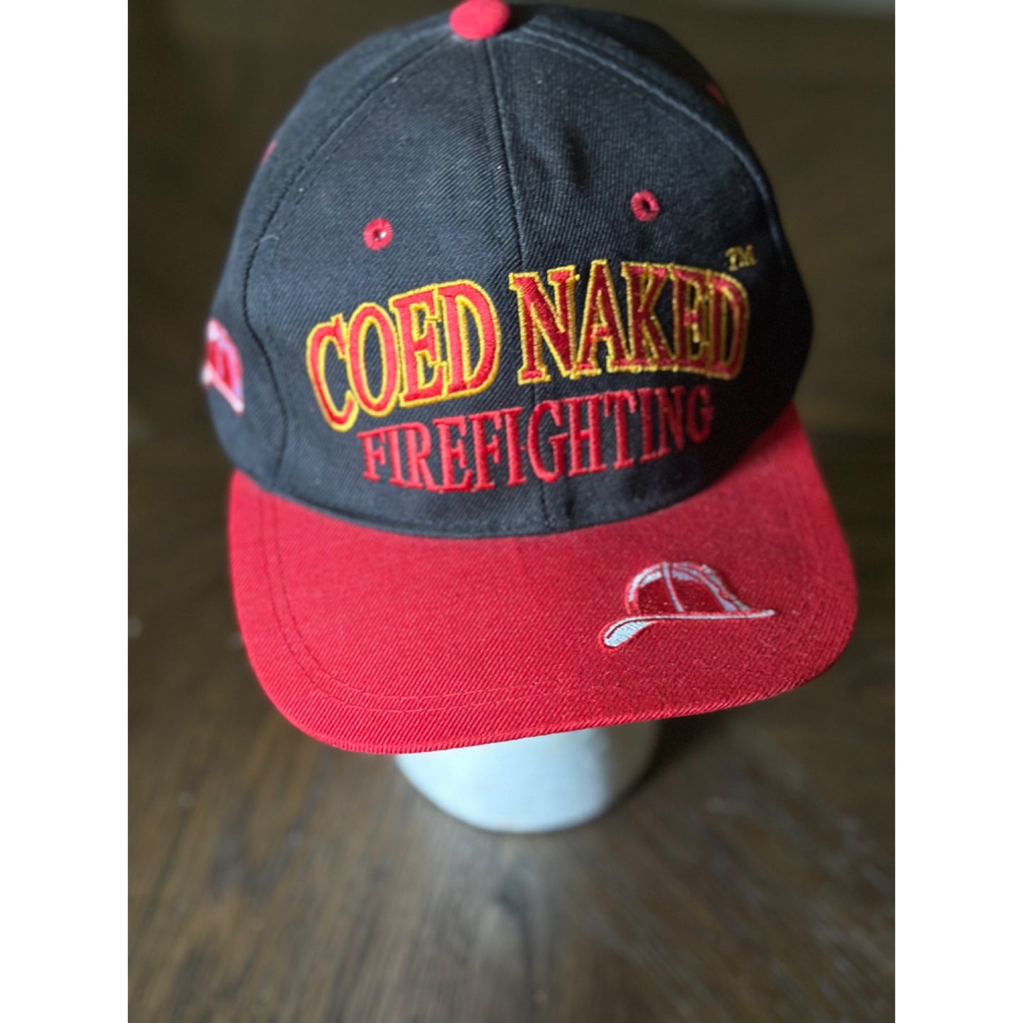 Coed Naked Firefighting Hat - "Find 'Em Hot Leave 'Em Wet" - Adjustable Snapback Embroidered