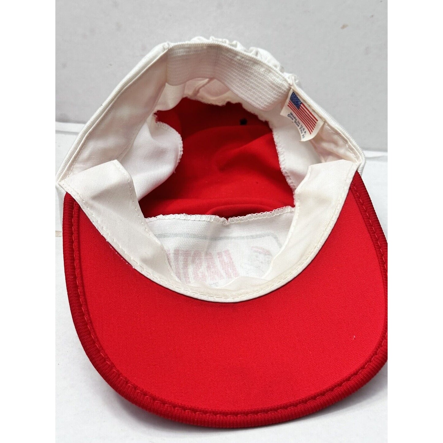 HASTINGS Piston Rings Stretch Fit Painters Hat, Red/White Cap, Made USA