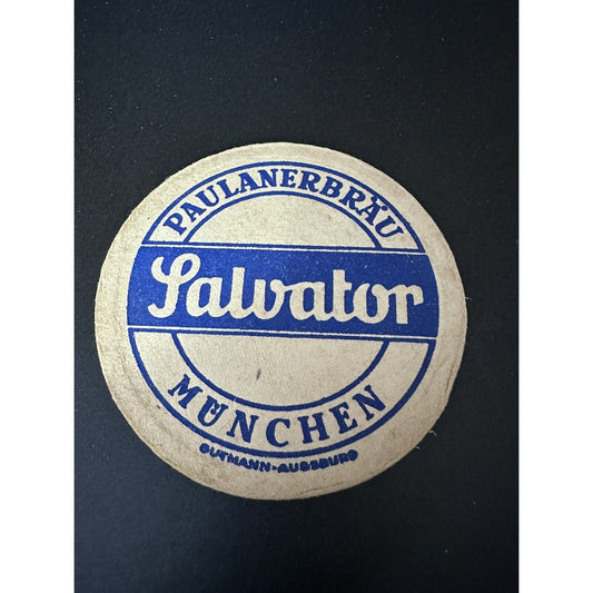 GERMAN BEER MAT COASTER 1960's Salvator Paulaner Brewery