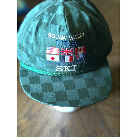 Squaw Valley USA International flags Ski Embroidered Cap checkered hat