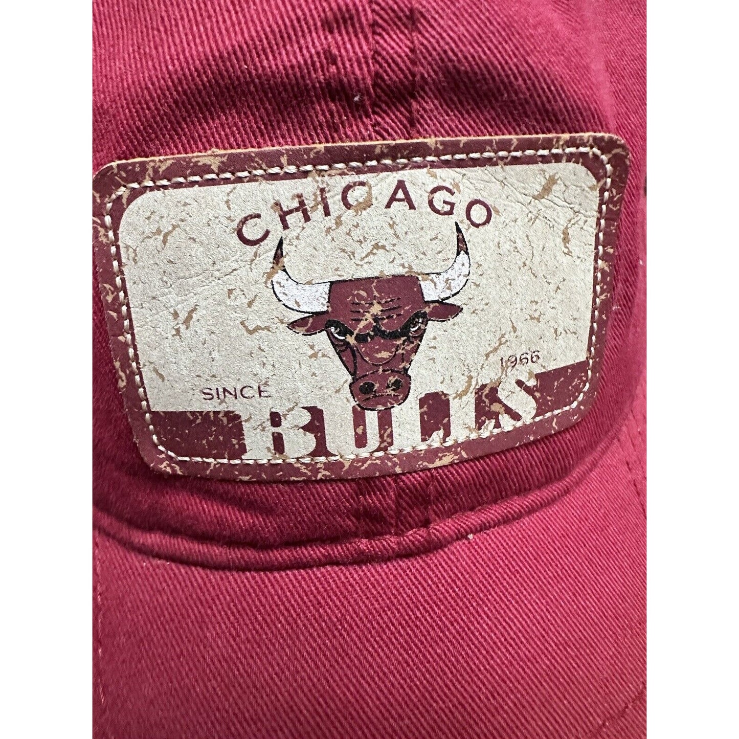 The Game Red Chicago Bulls Patch Distressed Adjustable Hat